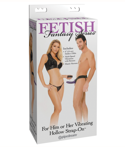 Fetish Fantasy For Him Or Her-Vibrating Strap-On Purple 6″