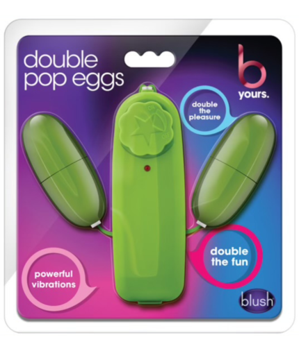 Blush B Yours Double Pop Eggs Remote-Controlled Dual Bullet Vibrator Lime